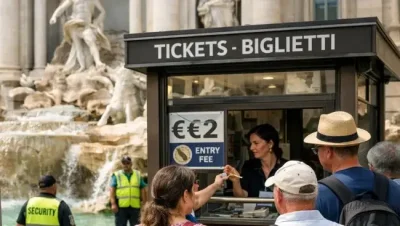 Посетителите на фонтана Треви в Рим вече трябва да плащат такса